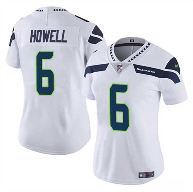 Womens Seattle Seahawks #6 Sam Howell White Vapor Limited Stitched Jersey Dzhi